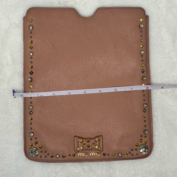 Miu Miu Pink Leather Studded iPad Case - Picture 5 of 12